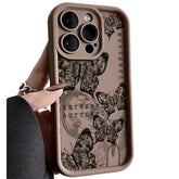 Retro Butterfly Print Phone Case – Shockproof Drop-Resistant Protective Cover Charge Hub X